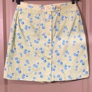 Lime Green Floral Print Skort
